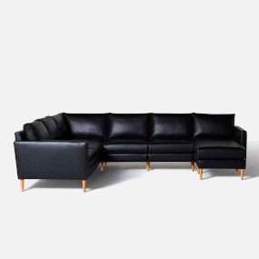 mid-century-modern-leather-sectional