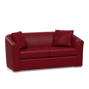 red-leather-loveseat