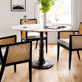 white-round-kitchen-table