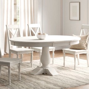 white-round-extendable-dining-table