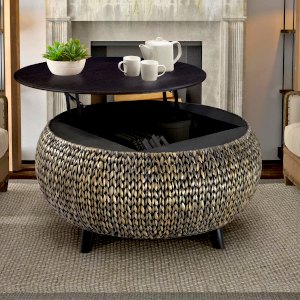 round-multi-purpose-lift-top-coffee-table-with-storage-in-front-of-fireplace