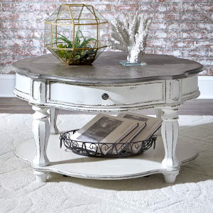 small-round-farmhouse-coffee-table-with-staorage-shelf-and-drawer
